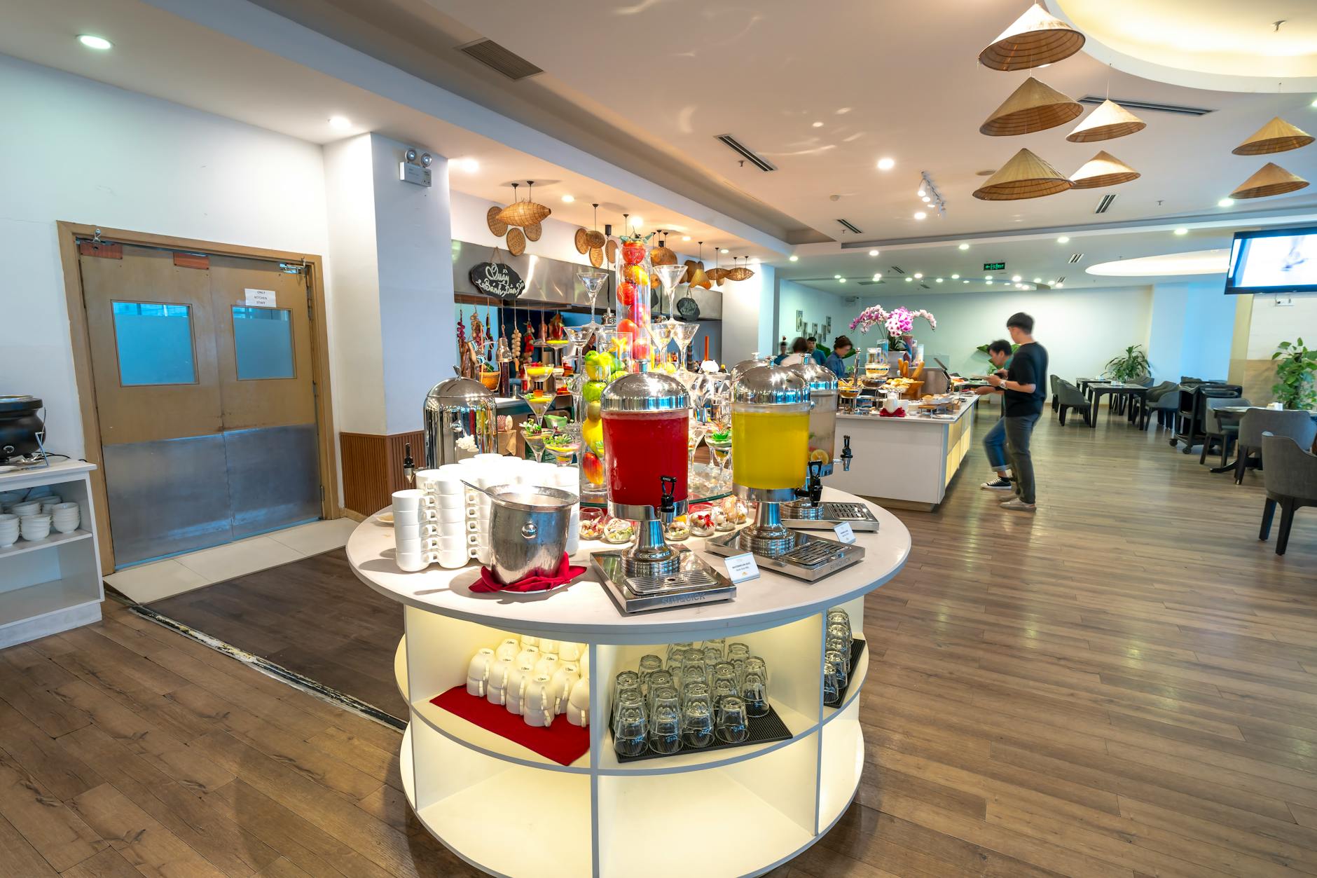 Hotel buffet with refreshment station at a resort