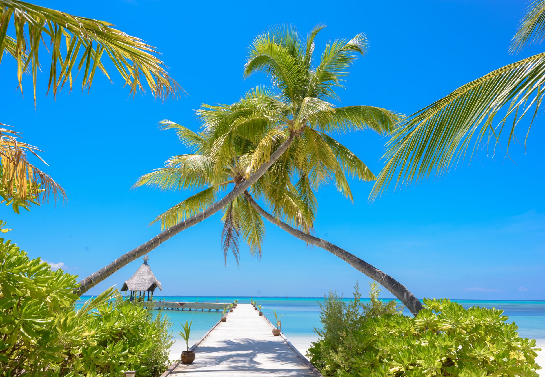 Caribbean island beach with calm turquoise water for families