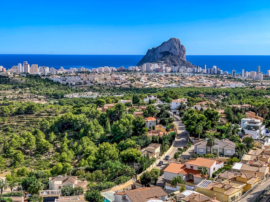Calpe Penon de Ifach limestone rock rising from the Mediterranean on a Costa Blanca family holiday