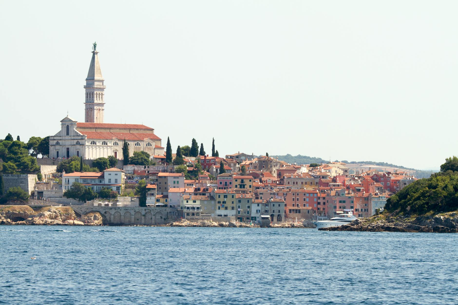 Rovinj harbour in Istria Croatia, a family holidays to Croatia Istrian coast scene