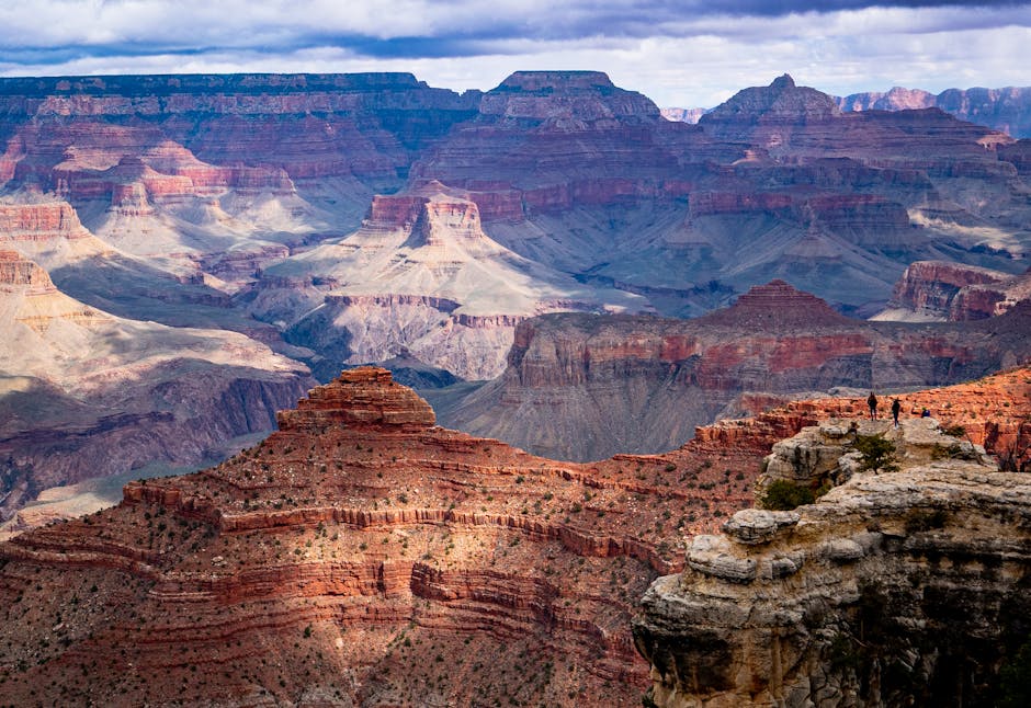 Breathtaking aerial view of Grand Canyon geological layers in Arizona