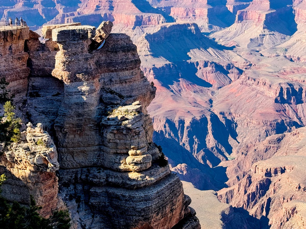 Dramatic cliffs and layered rock formations at the Grand Canyon