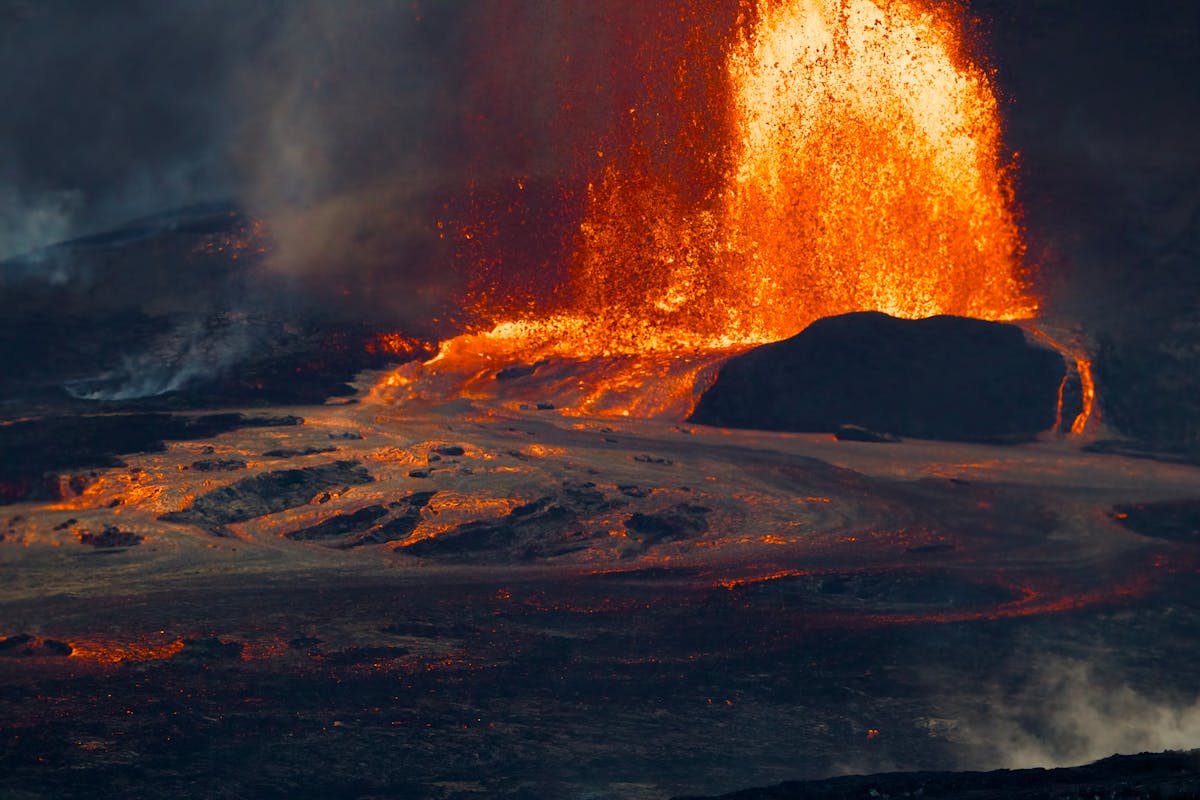 Kilauea volcano eruption at Hawaii Volcanoes National Park on the Big Island