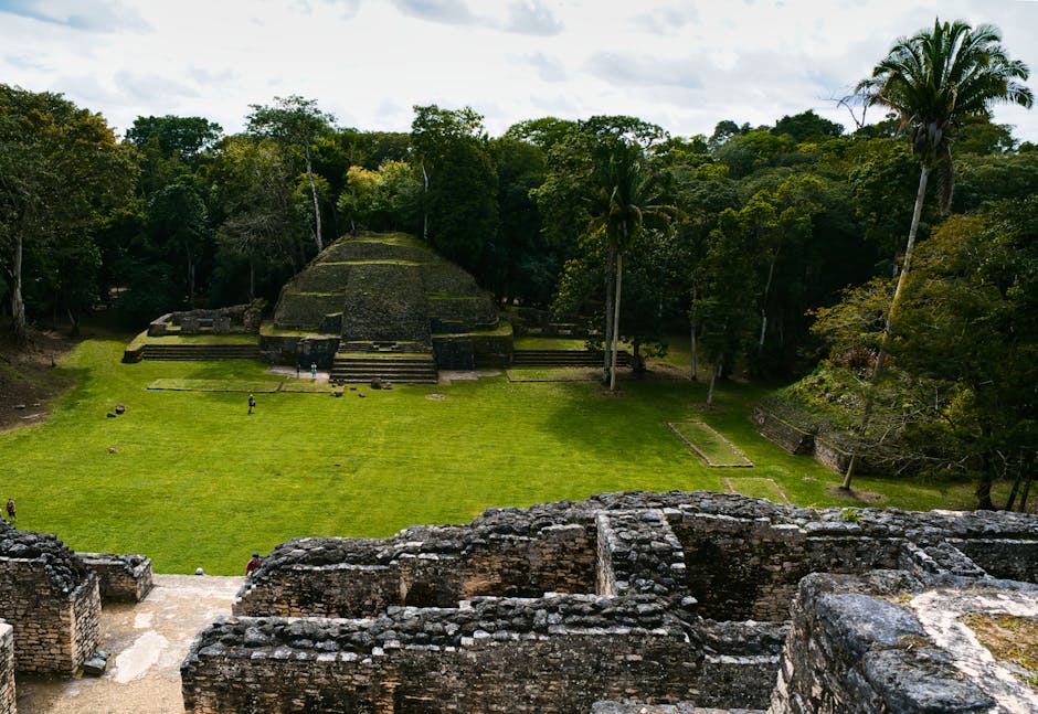 Xunantunich Mayan ruins pyramid surrounded by jungle in Belize