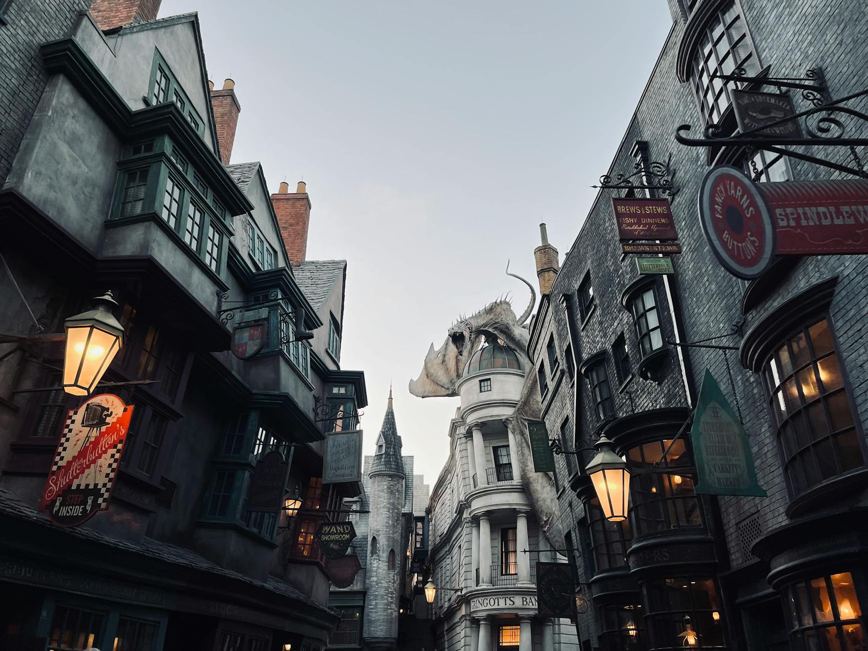 Diagon Alley shops and storefronts at the Wizarding World of Harry Potter in Universal Orlando